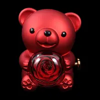Red Eternal Rose Bear W/ Engraved Necklace