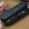 Sarah Jones Sample image for Ballpoint custom pen Premium Personalised Metal Ballpoint Pen – Elegant Custom Engraved Writing Gift Set with Case