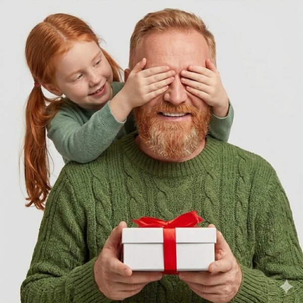 receiving the gift No One Measures Up Engraved Wooden Tape Measure – The Perfect Father's Day & Birthday Gift for Dad