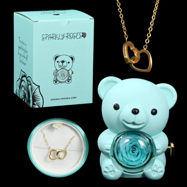 sparkly-roses-eternal-rose-bear-w-engraved-necklace-blue-gold-43432083128564 Eternal Rose Bear W/ Engraved Necklace