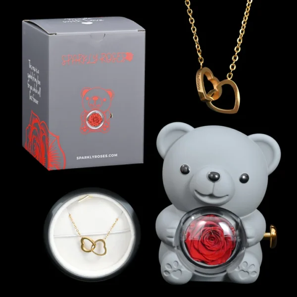 sparkly-roses-eternal-rose-bear-w-engraved-necklace-grey-gold-43432102822132 Eternal Rose Bear W/ Engraved Necklace