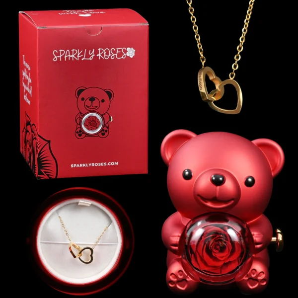 sparkly-roses-eternal-rose-bear-w-engraved-necklace-red-gold-43432067334388 Eternal Rose Bear W/ Engraved Necklace