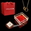 Eternal Rose Box W/ Engraved Necklace
